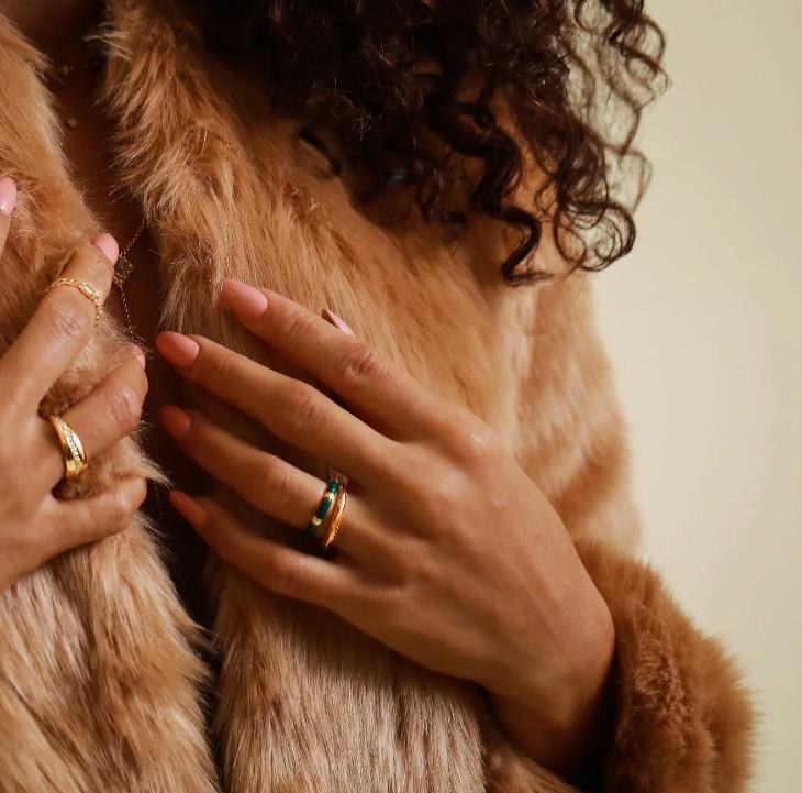 Lamill Stacking Ring, Emerald