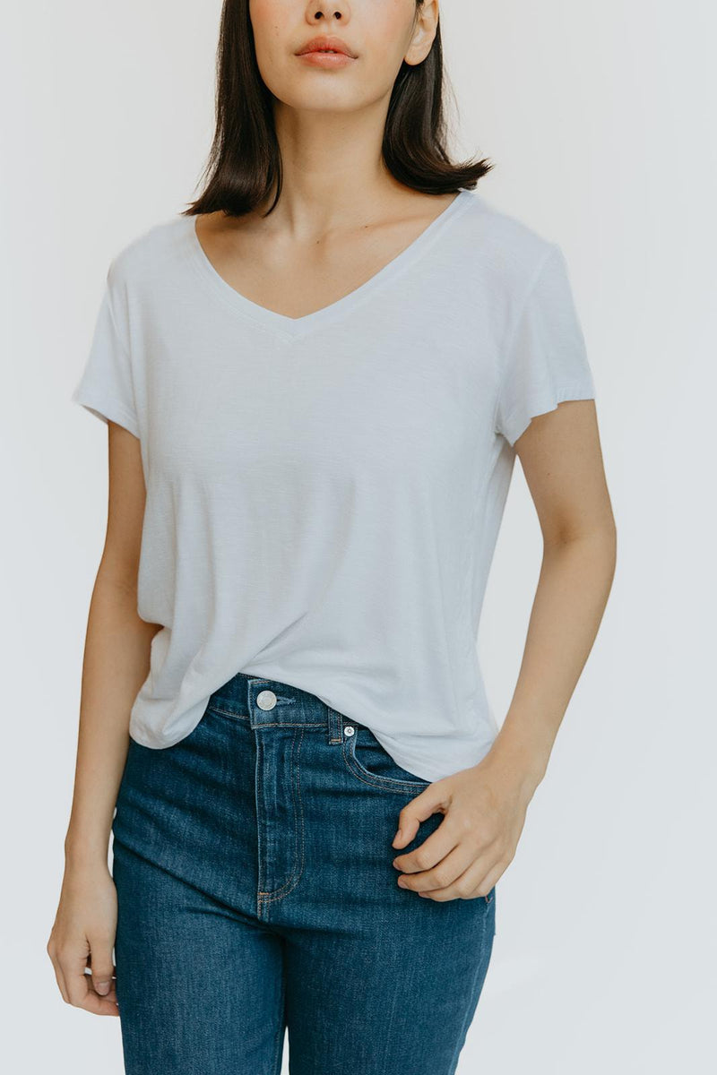 Jersey Slub V-Neck Tee