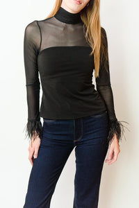 Feather Trim Shantel Top