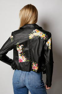 Harley Floral Burnished Leather Jacket
