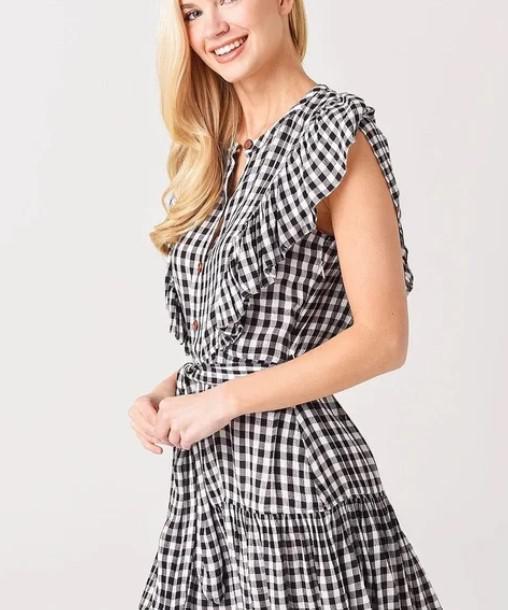 Simona Gingham Mini Dress