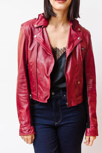 Piper Leather Jacket, Vintage Red