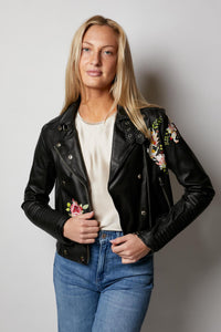Harley Floral Burnished Leather Jacket