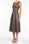 Sabal Faux Leather Midi Dress