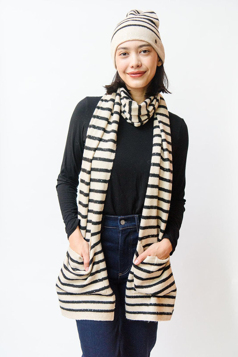 Striped Scarf w/Sequins