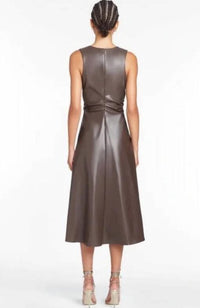 Sabal Faux Leather Midi Dress