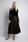 Laurent Faux Leather Midi Skirt