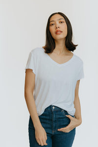 Jersey Slub V-Neck Tee