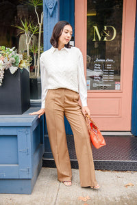 Tan Wide Leg Trouser