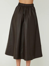 Laurent Faux Leather Midi Skirt