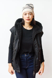 Shearling Reversible Hooded Vest