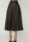 Laurent Faux Leather Midi Skirt