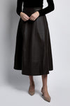 Laurent Faux Leather Midi Skirt