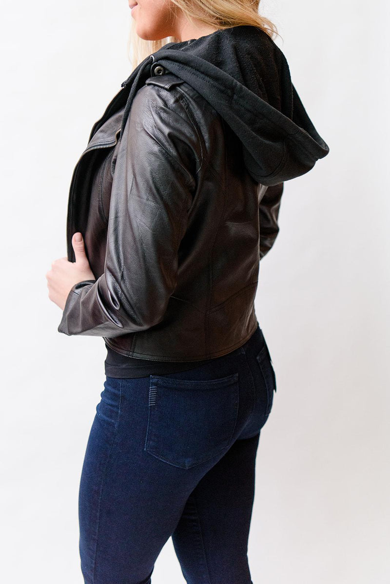 Molly Leather Jacket, Black