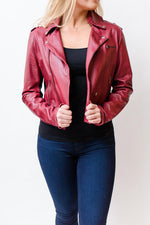 Piper Leather Jacket, Vintage Red
