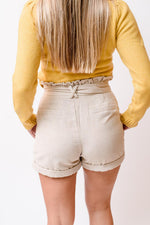 High Waist Corduroy Short